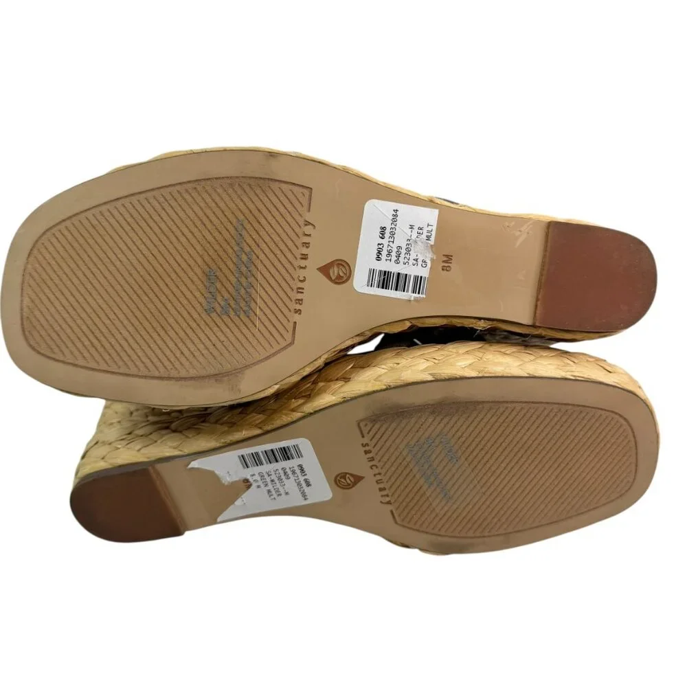 Sanctuary Camo Platform Wedge Sandals Size 8M NWT $129 | Eco-Friendly Espadrille